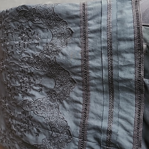 Black Embroidered Strappy Midi Dress - Picture 9 of 9